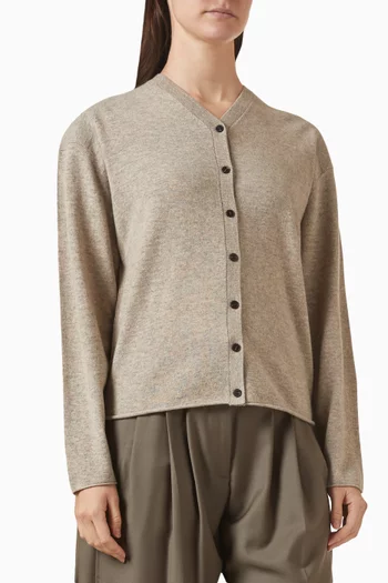 كارديغان صوف مارينو بفتحة رقبة على شكل حرف V‏