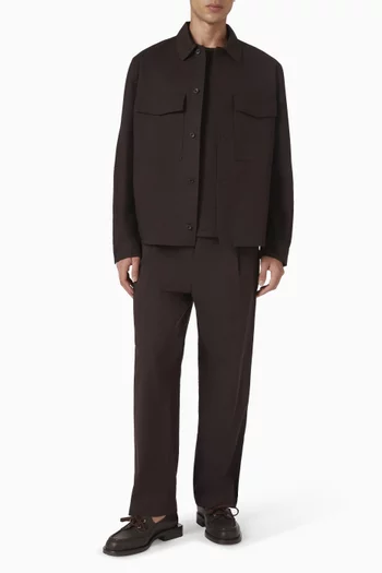 قميص بنمط جاكيت مزيج قطن