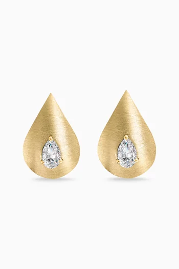 Pear Diamond Earrings in 18kt Gold
