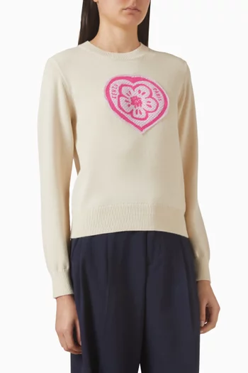 سترة بنقشة قلب وزهرة بوكي مزيج قطن