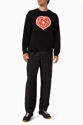 سترة بزهرة بوكي وقلب قماش منسوج