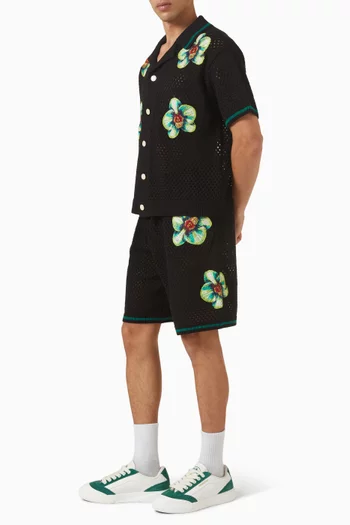 Glitch Orchid Crochet Shorts