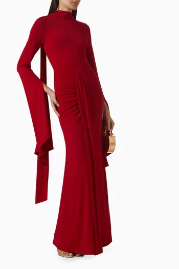 فستان طويل بدرابيه