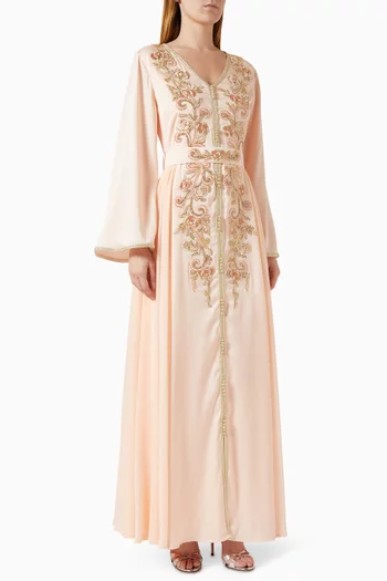 قفطان مطرز بحزام