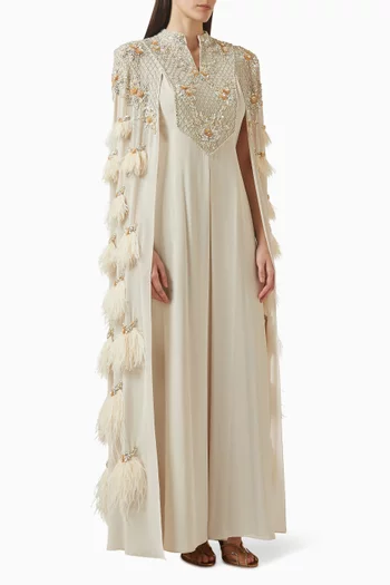 Fringe-trim Cape Kaftan