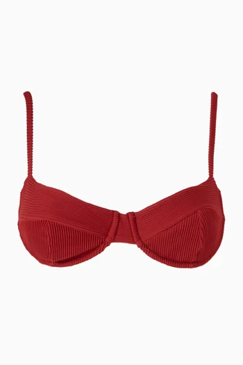 Ribbed Vintage Bikini Top in Lycra