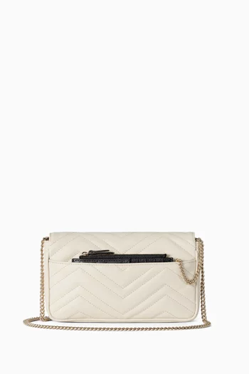 Small GG Marmont Shoulder Bag in Chevron Leather
