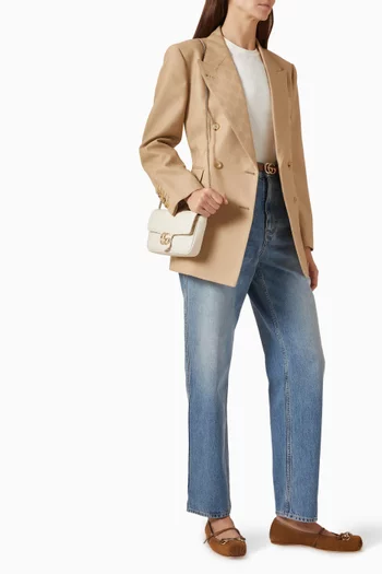 Small GG Marmont Shoulder Bag in Chevron Leather