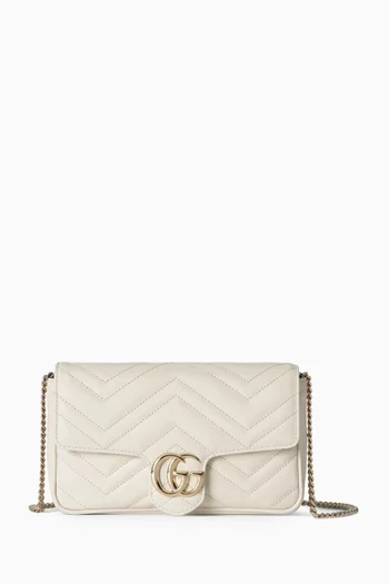 Small GG Marmont Shoulder Bag in Chevron Leather