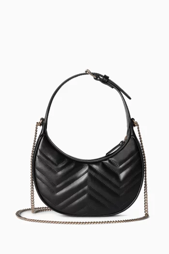 Small GG Marmont Shoulder Bag in Chevron Leather