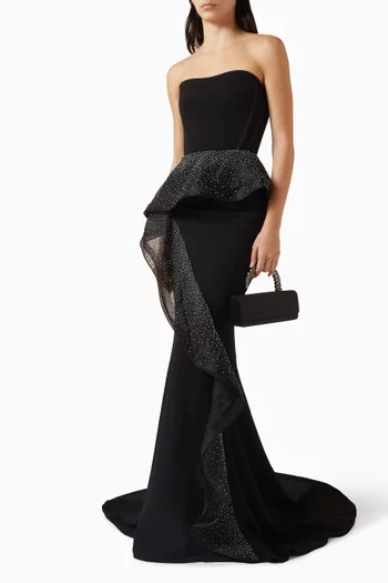 فستان هوبتون مطرز بالخرز