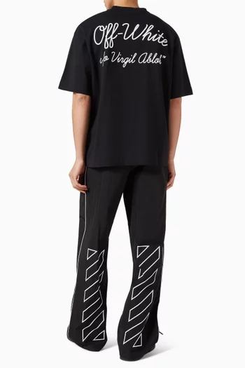 تي شيرت سكيت بشعار الماركة قطن