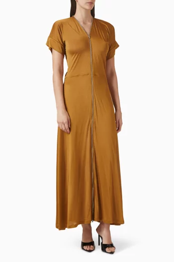 Zip Dress in Viscose Jersey