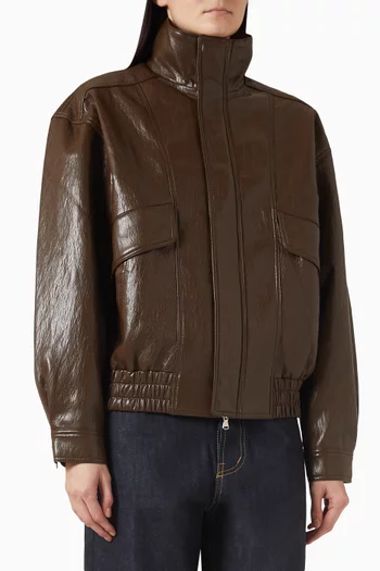 Silva Bomber Jacket in Faux-leather