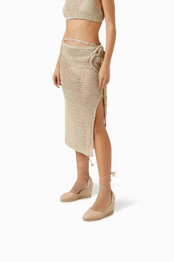 صندل إسبادريل كارينا بكعب ويدج 90 مم جلد نابا