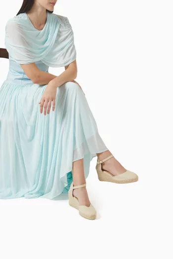 صندل كياريتا بكعب ويدج 70 مم قنب