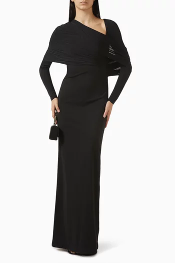 فستان بشال غير متماثل