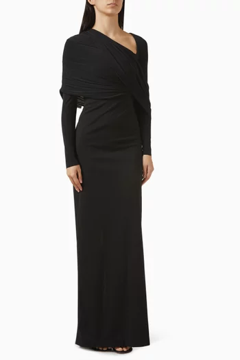 فستان بشال غير متماثل