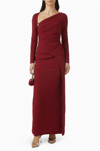 فستان بفتحة رقبة غير متماثلة