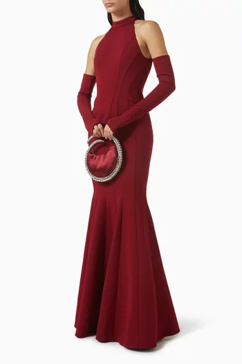 فستان بقصة حورية بحر بحمالة حول الرقبة