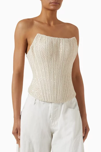 Embroidered Corset in Crochet