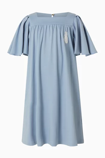 فستان بحافة واسعة وقصة على شكل حرف A‏