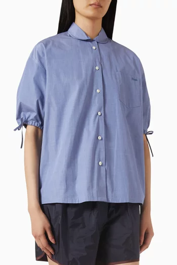 Drawstring-cuff shirt in Cotton