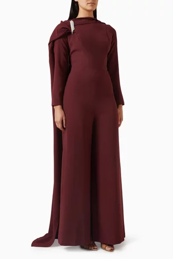 Embellished Cape-style Jumpsuit