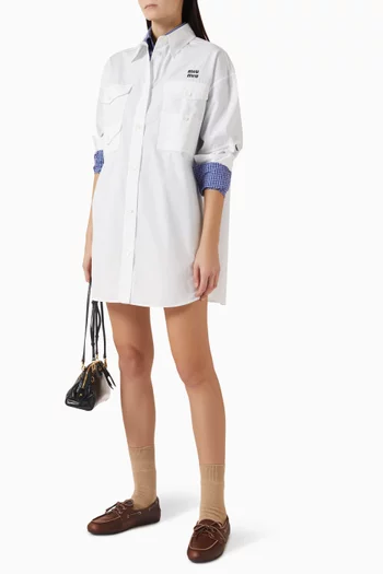 Logo Shirtdress in Cotton Poplin