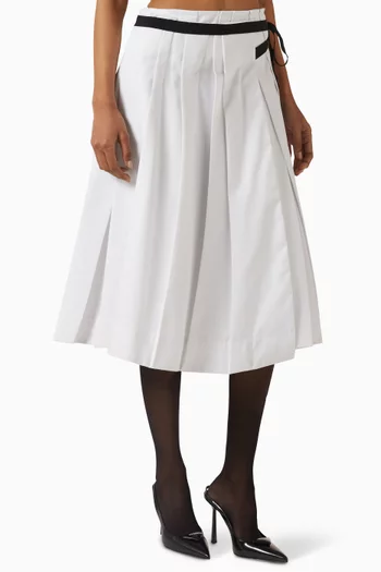 Belted Skirt in Gabardine