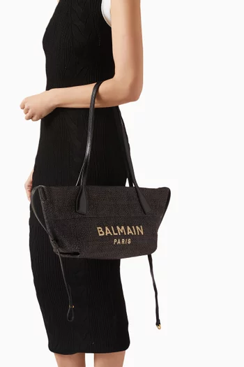 حقيبة يد رياضية صغيرة خوص وجلد