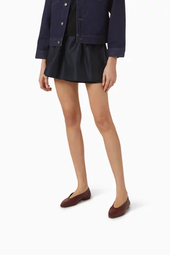 حذاء باليرينا بيتي بكعب مسطح جلد نابا