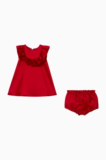 Ruffle Bib Trapeze Dress & Bloomers