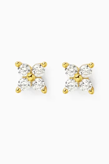 Irene Star Stud Earrings in 18kt Gold-plated Sterling Silver