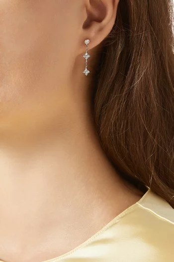 Irene Star Charm Drop Earrings in Sterling Silver