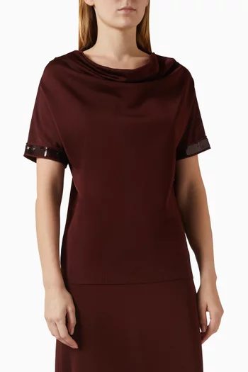 Sequin-embellished Knit Top