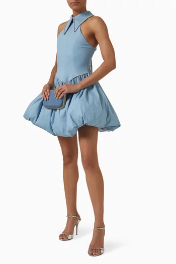 فستان قصير بياقة