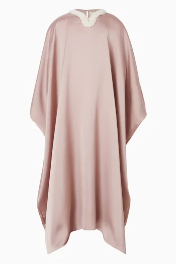 قفطان بياقة مطرزة ستان 