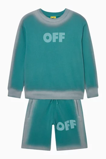 سويت شيرت بشعار الماركة ومصبوغ بطلاء بالبخاخ