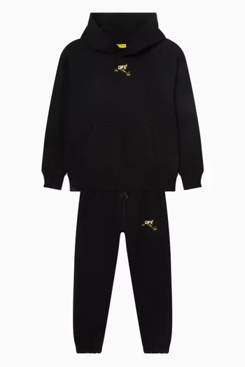 بنطال رياضي بطبعة شعار الماركة بتصميم طلاء متناثر وخطوط مائلة قطن