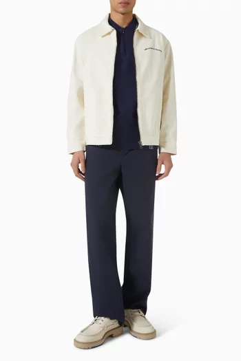 تي شيرت بولو بسحّاب مقسم لأجزاء قطن