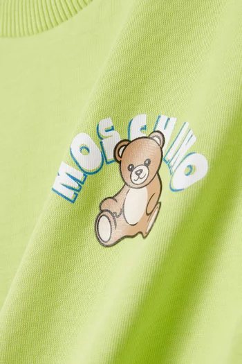 تي شيرت بدب وشعار الماركة قطن جيرسيه