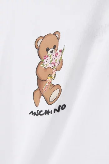 تي شيرت بدب وشعار الماركة قطن جيرسيه