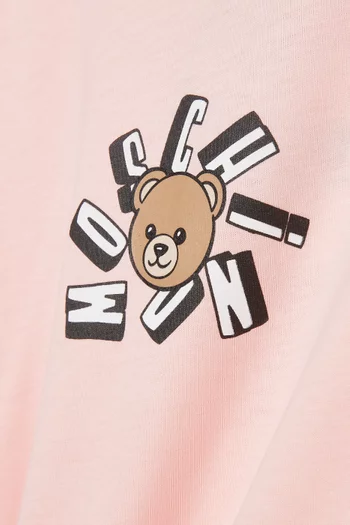 تي شيرت بدب وشعار الماركة قطن جيرسيه