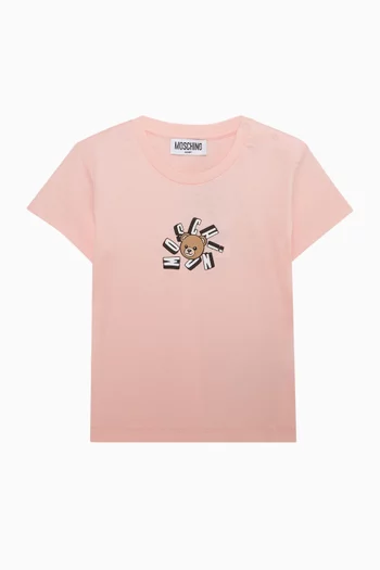 تي شيرت بدب وشعار الماركة قطن جيرسيه