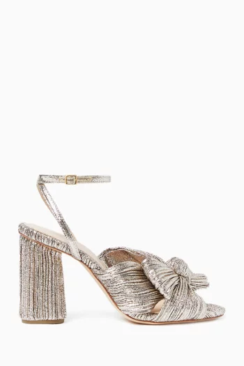 Camellia 90 Sandals in Metallic Lame Leather