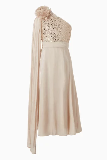 One-Shoulder Embellished Gown