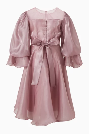 Floral Appliqué High-Low Dress