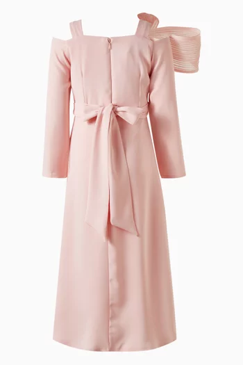 فستان طويل بزهور بارزة