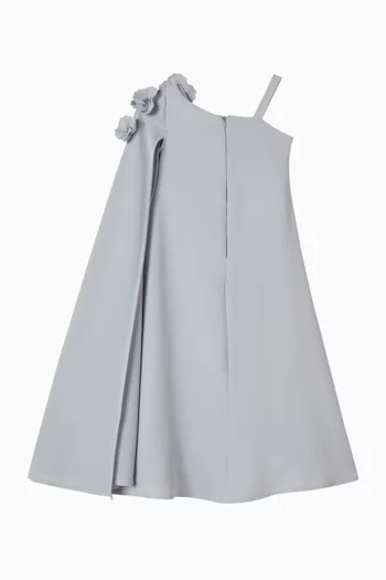 Floral Applique Cape Dress